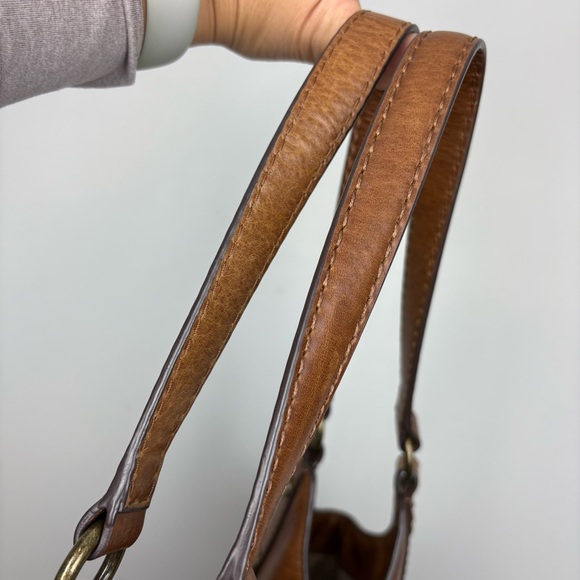 Womens Frye Melissa Four Poster Leather Hobo Bag Brown Style DB1488 - Picture 8 of 15